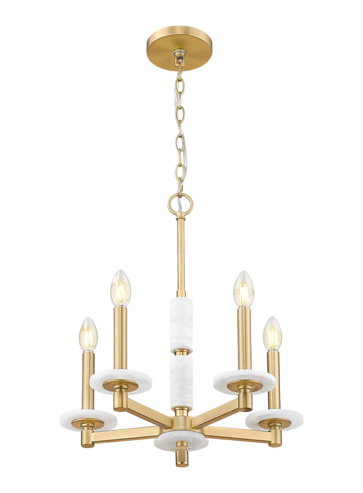 Chandelier Z-Lite 3045-5MGLD Modern Gold Kaden 5 Light Chandelier Z-Lite