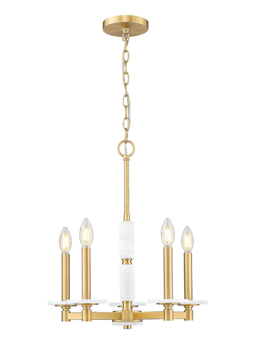 Chandelier Z-Lite 3045-5MGLD Modern Gold Kaden 5 Light Chandelier Z-Lite