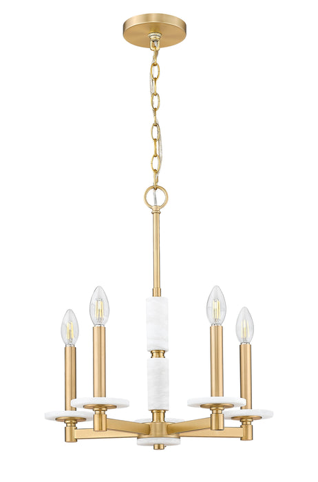 Chandelier Z-Lite 3045-5MGLD Modern Gold Kaden 5 Light Chandelier Z-Lite