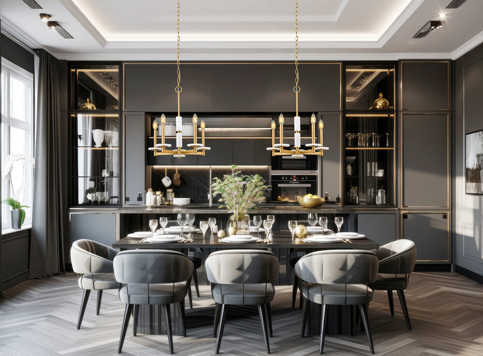 Chandelier Z-Lite 3045-5MGLD Modern Gold Kaden 5 Light Chandelier Z-Lite