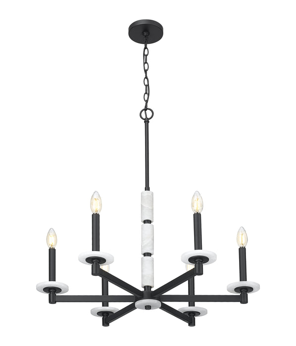 Chandelier Z-Lite 3045-6MB Matte Black Kaden 6 Light Chandelier Z-Lite