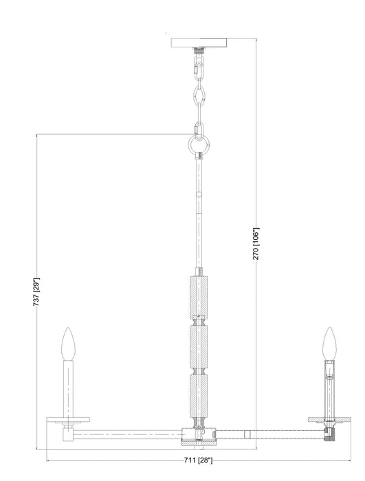 Chandelier Z-Lite 3045-6MB Matte Black Kaden 6 Light Chandelier Z-Lite