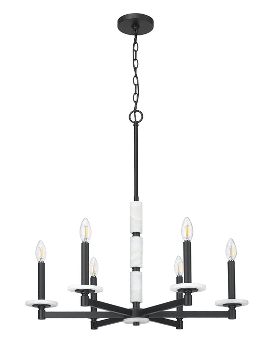 Chandelier Z-Lite 3045-6MB Matte Black Kaden 6 Light Chandelier Z-Lite