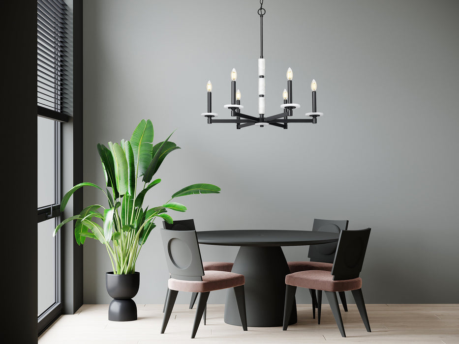 Chandelier Z-Lite 3045-6MB Matte Black Kaden 6 Light Chandelier Z-Lite