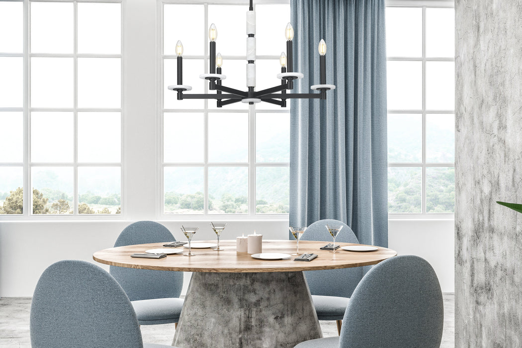 Chandelier Z-Lite 3045-6MB Matte Black Kaden 6 Light Chandelier Z-Lite