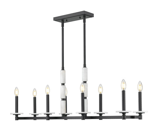 Linear Chandelier Z-Lite 3045-8L-MB Matte Black Kaden 8 Light Linear Chandelier Z-Lite