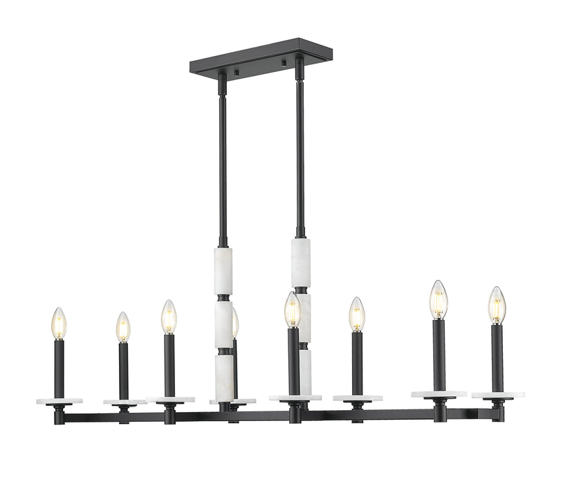 Linear Chandelier Z-Lite 3045-8L-MB Matte Black Kaden 8 Light Linear Chandelier Z-Lite