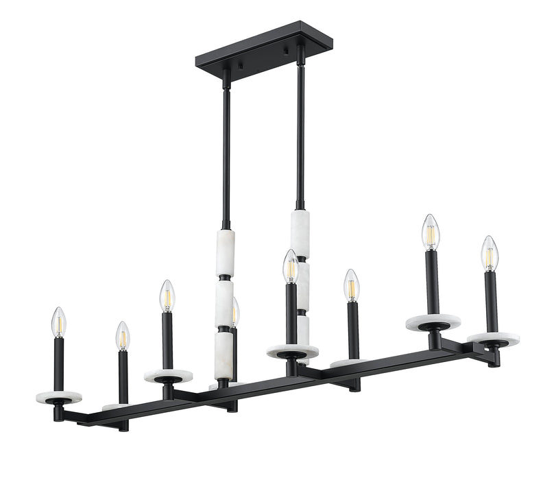 Linear Chandelier Z-Lite 3045-8L-MB Matte Black Kaden 8 Light Linear Chandelier Z-Lite