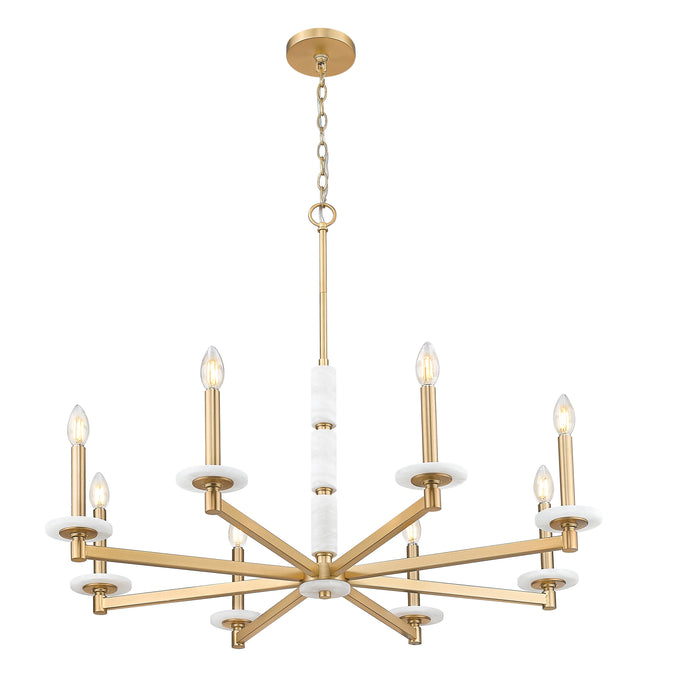 Chandelier Z-Lite 3045-8MGLD Modern Gold Kaden 8 Light Chandelier Z-Lite