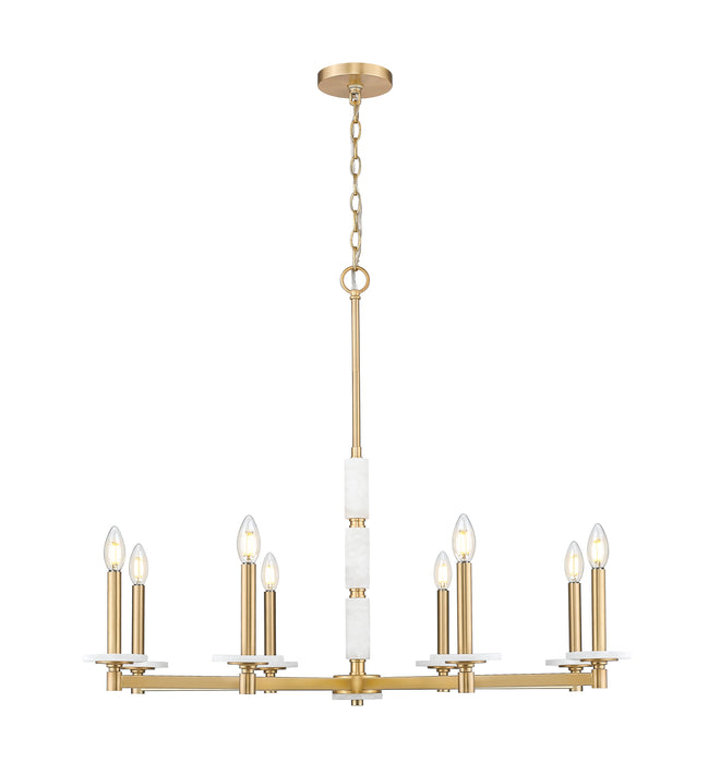 Chandelier Z-Lite 3045-8MGLD Modern Gold Kaden 8 Light Chandelier Z-Lite
