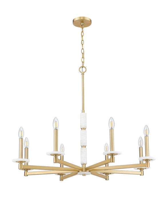 Chandelier Z-Lite 3045-8MGLD Modern Gold Kaden 8 Light Chandelier Z-Lite