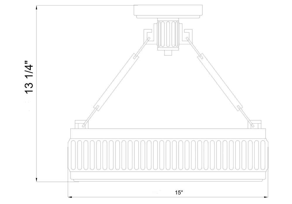 Semi Flush Mount Z-Lite 3046SF15-MGLD-LED Modern Gold Quinn 1 Light Semi Flush Mount Z-Lite