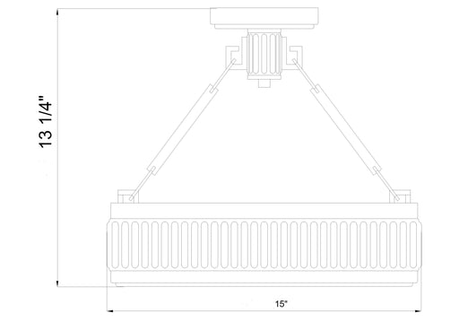 Semi Flush Mount Z-Lite 3046SF15-MGLD-LED Modern Gold Quinn 1 Light Semi Flush Mount Z-Lite
