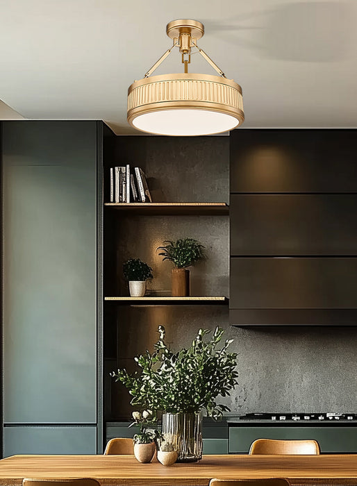 Semi Flush Mount Z-Lite 3046SF15-MGLD-LED Modern Gold Quinn 1 Light Semi Flush Mount Z-Lite