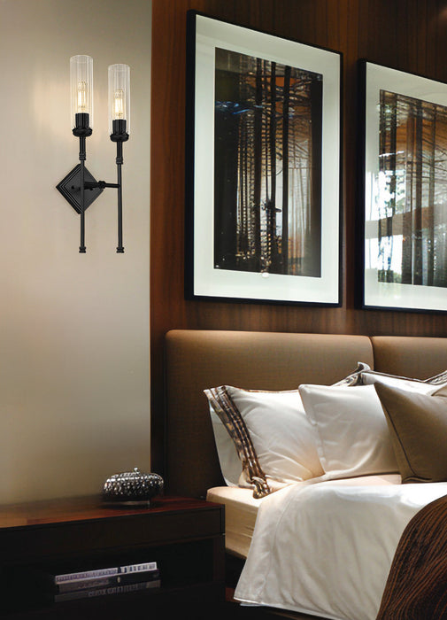 Wall Sconce Z-Lite 3047-2S-MB Matte Black Esme 2 Light Wall Sconce Z-Lite