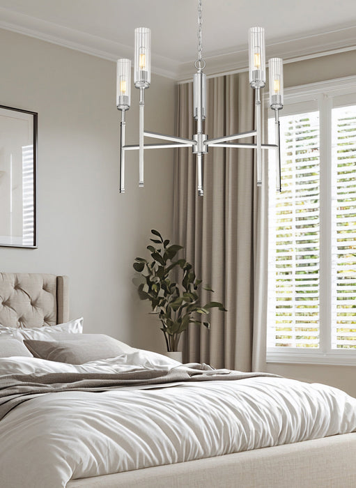 Chandelier Z-Lite 3047-5BN Brushed Nickel Esme 5 Light Chandelier Z-Lite