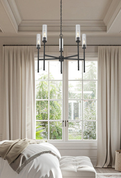Chandelier Z-Lite 3047-5MB Matte Black Esme 5 Light Chandelier Z-Lite