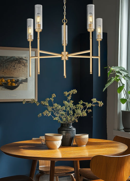 Chandelier Z-Lite 3047-5MGLD Modern Gold Esme 5 Light Chandelier Z-Lite