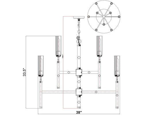 Chandelier Z-Lite 3047-9BN Brushed Nickel Esme 9 Light Chandelier Z-Lite
