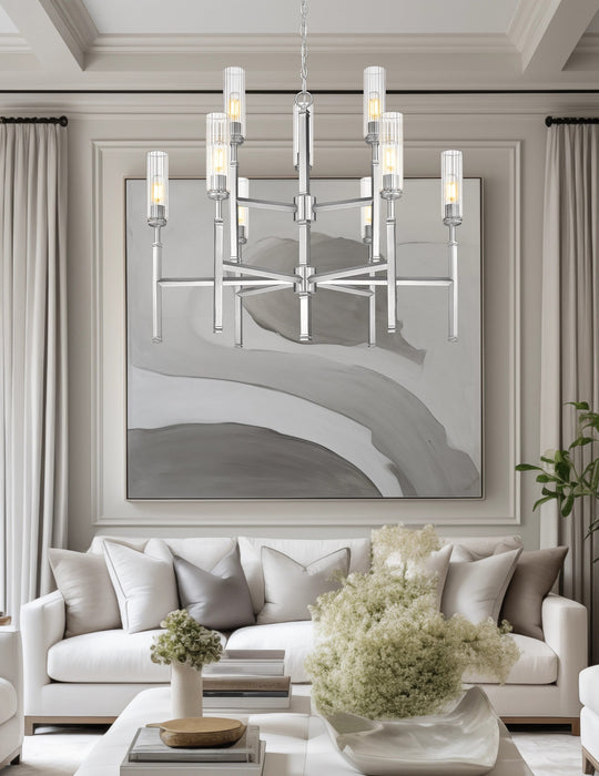 Chandelier Z-Lite 3047-9BN Brushed Nickel Esme 9 Light Chandelier Z-Lite
