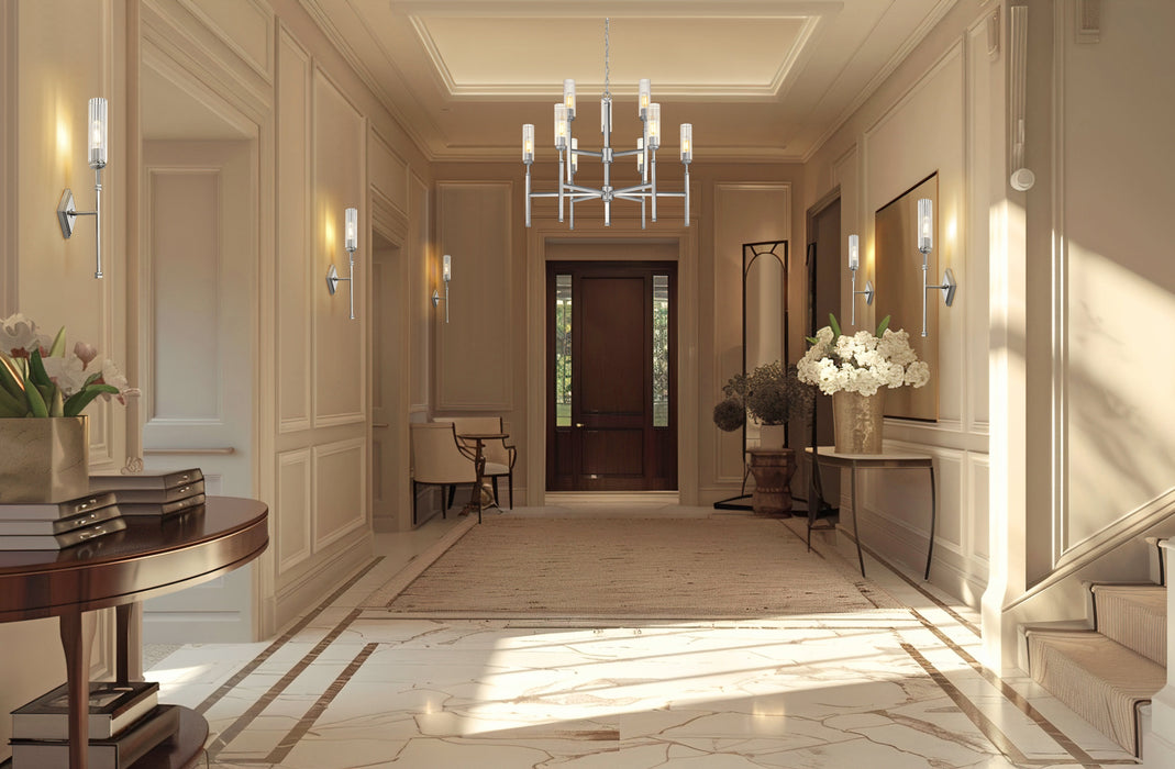 Chandelier Z-Lite 3047-9BN Brushed Nickel Esme 9 Light Chandelier Z-Lite