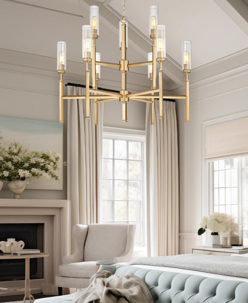 Chandelier Z-Lite 3047-9MGLD Modern Gold Esme 9 Light Chandelier Z-Lite
