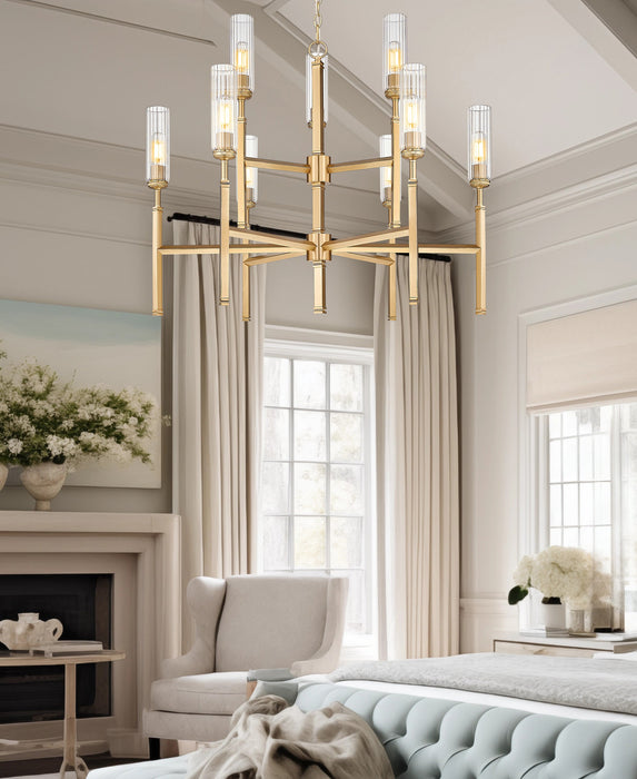 Chandelier Z-Lite 3047-9MGLD Modern Gold Esme 9 Light Chandelier Z-Lite