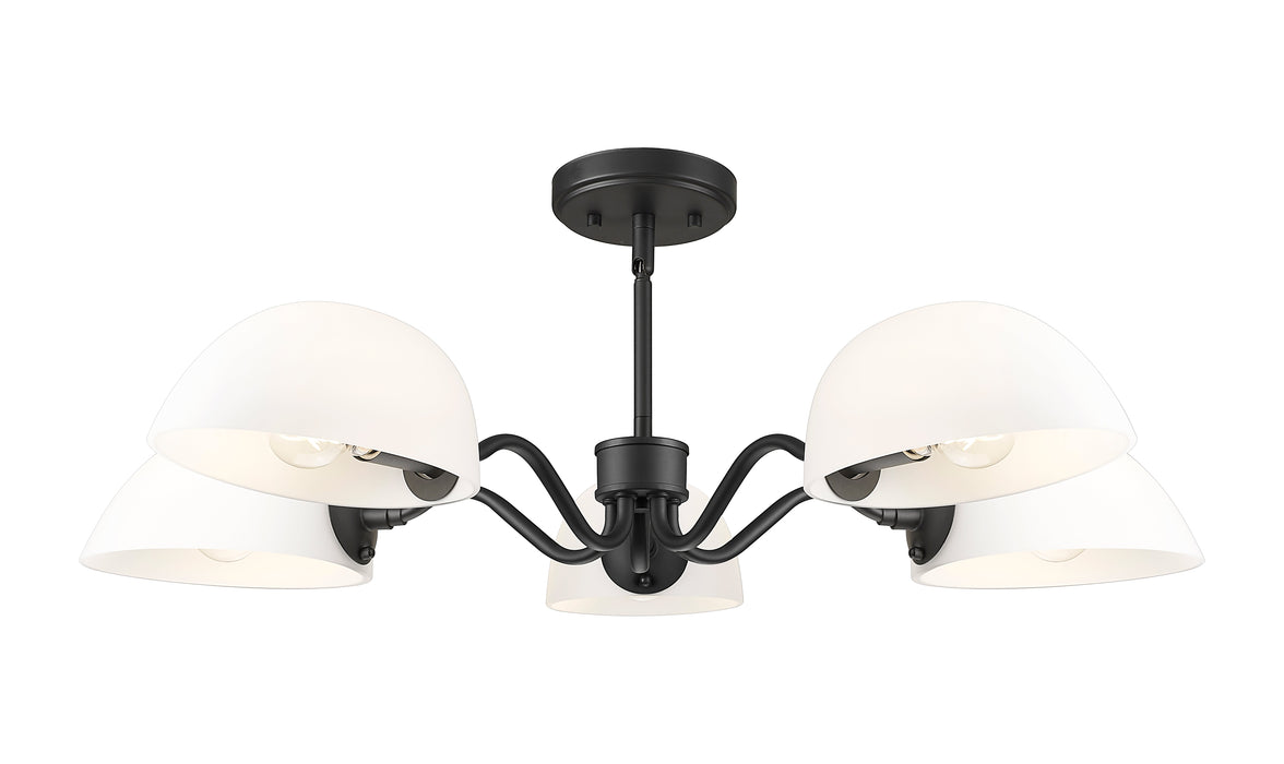 Chandelier Z-Lite 3048-5MB Matte Black Breton 5 Light Chandelier Z-Lite