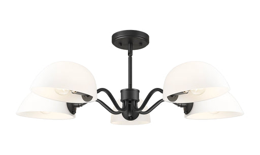 Chandelier Z-Lite 3048-5MB Matte Black Breton 5 Light Chandelier Z-Lite