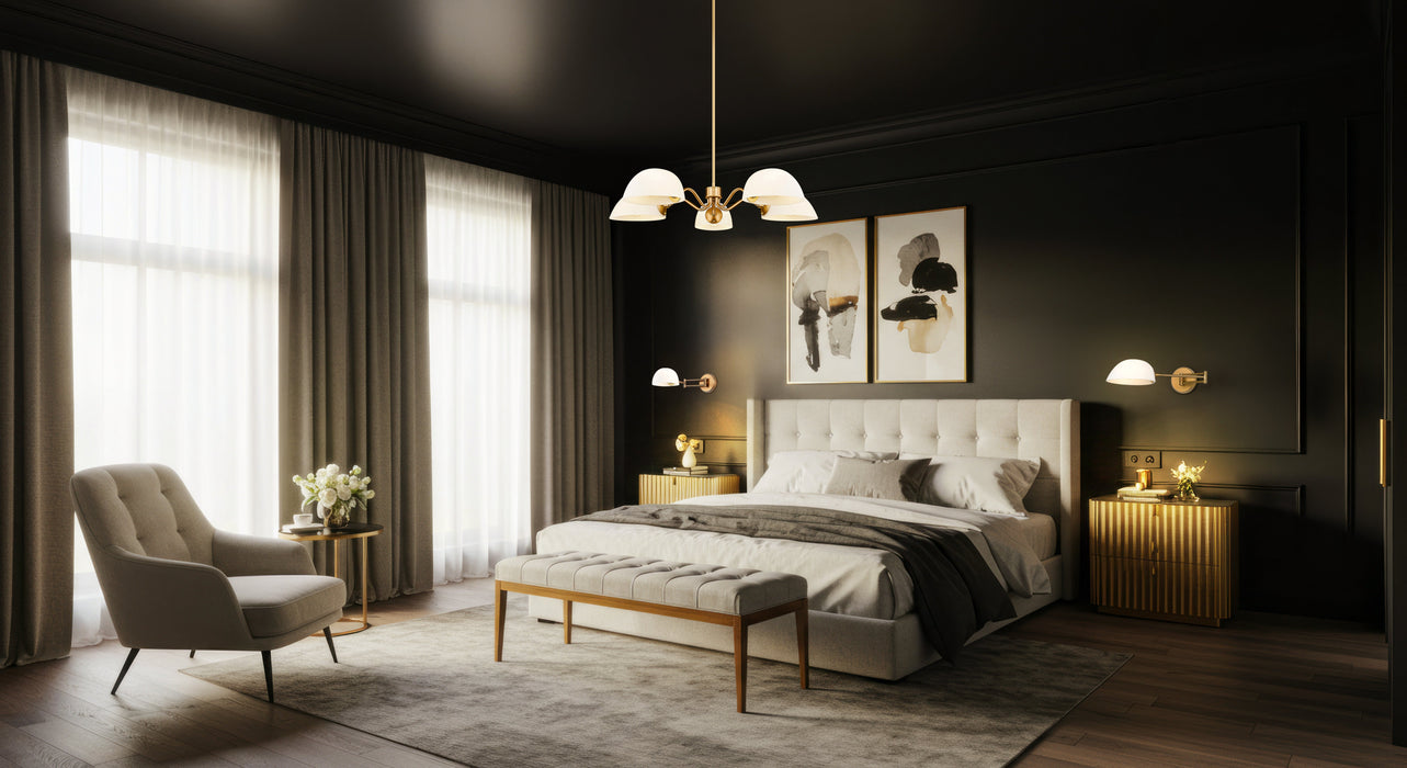 Chandelier Z-Lite 3048-5MGLD Modern Gold Breton 5 Light Chandelier Z-Lite