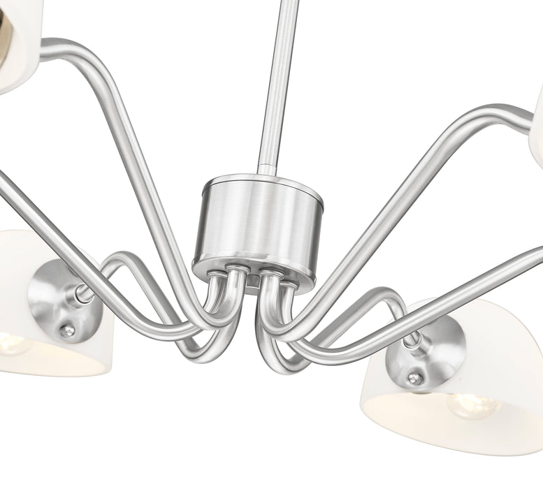 Chandelier Z-Lite 3048-6BN Brushed Nickel Breton 6 Light Chandelier Z-Lite