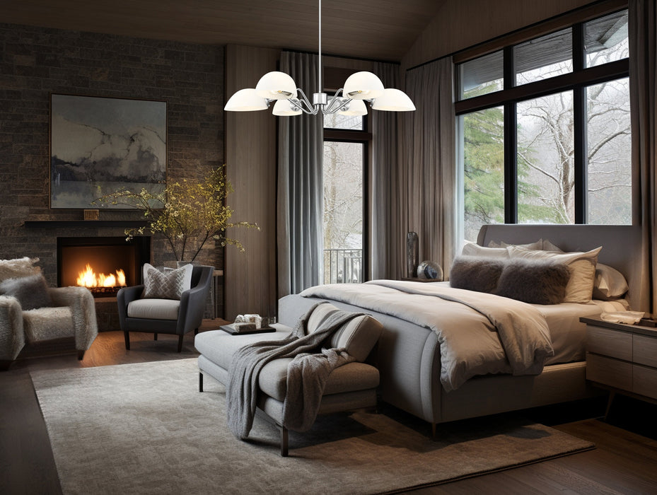 Chandelier Z-Lite 3048-6BN Brushed Nickel Breton 6 Light Chandelier Z-Lite