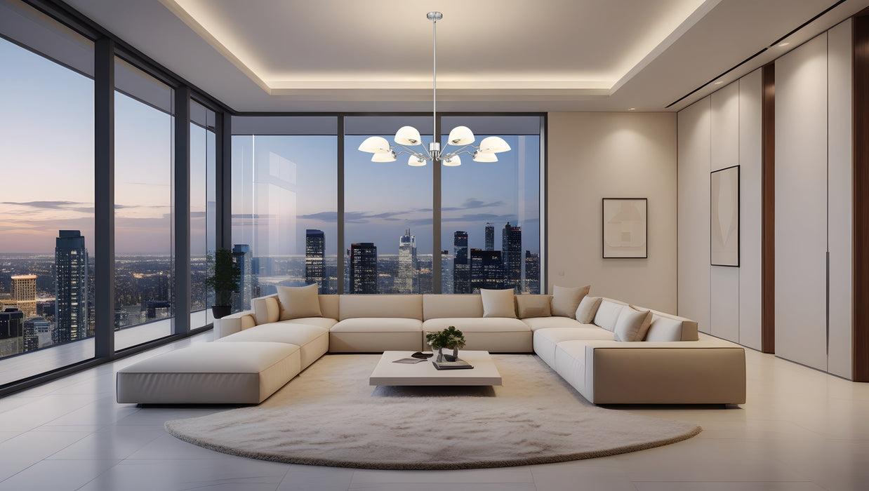 Chandelier Z-Lite 3048-8BN Brushed Nickel Breton 8 Light Chandelier Z-Lite