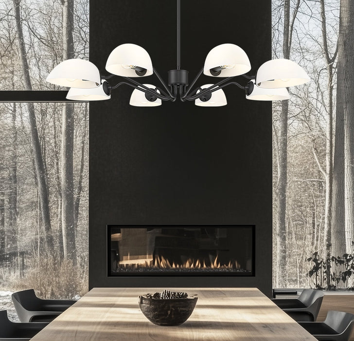 Chandelier Z-Lite 3048-8MB Matte Black Breton 8 Light Chandelier Z-Lite