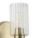 Vanity Light Thesis 207025A Bedminster 5 inch 1 light Champagne Gold Vanity Light with Clear Ribbed Glass Shade THESIS