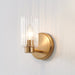 Vanity Light Thesis 207025A Bedminster 5 inch 1 light Champagne Gold Vanity Light with Clear Ribbed Glass Shade THESIS