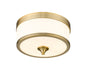 Flush Mount Z-Lite 307F-HBR Heritage Brass Cosmopolitan 3 Light Flush Mount Z-Lite