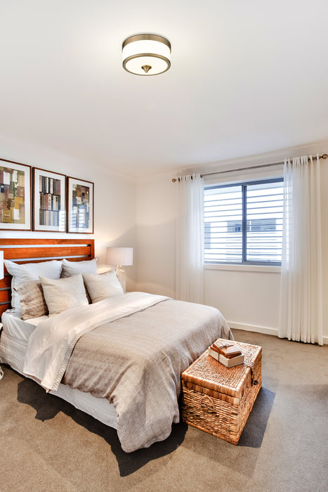 Flush Mount Z-Lite 307F-HBR Heritage Brass Cosmopolitan 3 Light Flush Mount Z-Lite