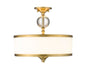 Semi Flush Mount Z-Lite 307SF-HBR Heritage Brass Cosmopolitan 3 Light Semi Flush Mount Z-Lite