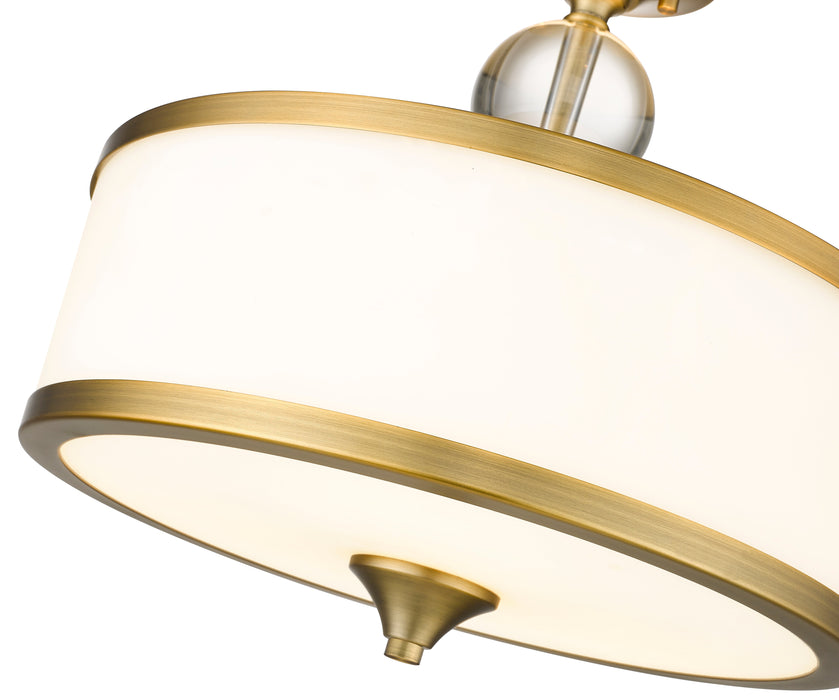 Semi Flush Mount Z-Lite 307SF-HBR Heritage Brass Cosmopolitan 3 Light Semi Flush Mount Z-Lite