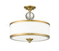 Semi Flush Mount Z-Lite 307SF-HBR Heritage Brass Cosmopolitan 3 Light Semi Flush Mount Z-Lite
