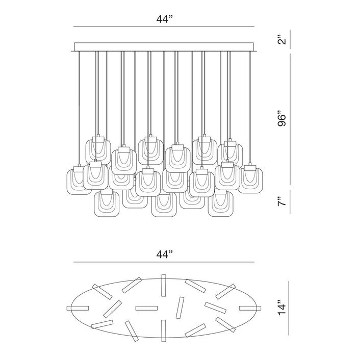 Eurofase 37194-027 Paget 44" Chrome LED Chandelier