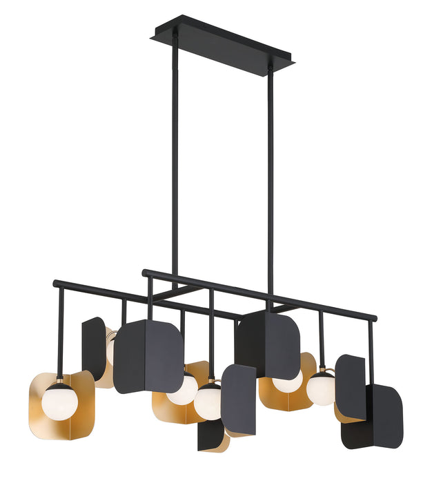 Eurofase 49037-012 Cornice 45" Gold-Black Mix LED Chandelier