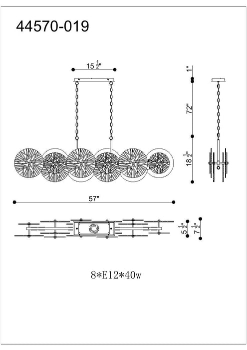 Eurofase 44570-019 Sue-Anne 57" Matte Gold Chandelier