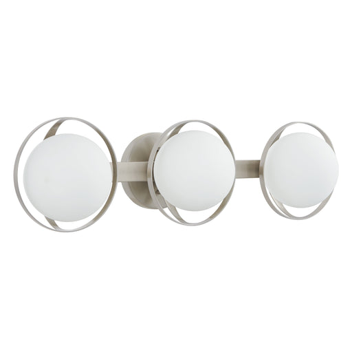 Vanity Light Thesis 206975A Parker 24 inch 3 light Brushed Nickel Vanity Light with Etched Opal Glass Shades THESIS