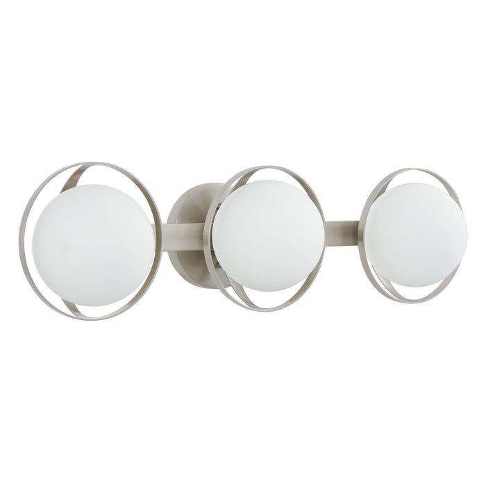 Vanity Light Thesis 206975A Parker 24 inch 3 light Brushed Nickel Vanity Light with Etched Opal Glass Shades THESIS