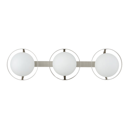 Vanity Light Thesis 206975A Parker 24 inch 3 light Brushed Nickel Vanity Light with Etched Opal Glass Shades THESIS