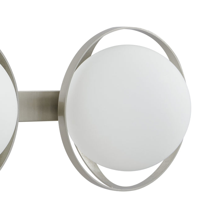 Vanity Light Thesis 206975A Parker 24 inch 3 light Brushed Nickel Vanity Light with Etched Opal Glass Shades THESIS