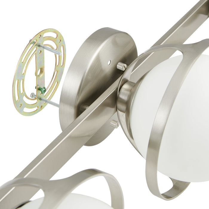 Vanity Light Thesis 206975A Parker 24 inch 3 light Brushed Nickel Vanity Light with Etched Opal Glass Shades THESIS