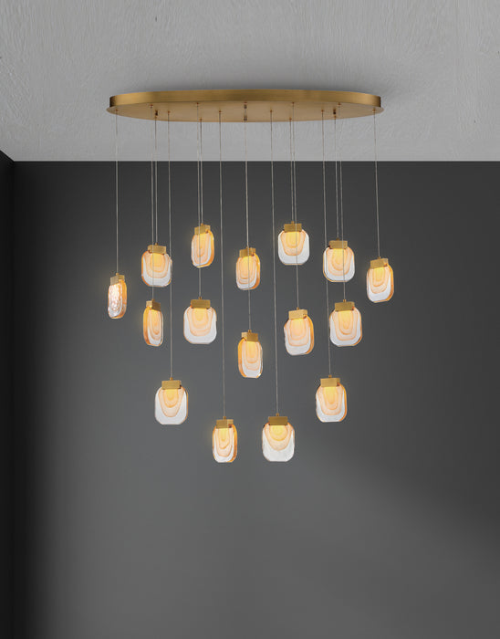 Eurofase 37194-017 Paget 44" Matte Gold LED Chandelier